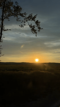 Sunset observed over field near Lovech, Bulgaria