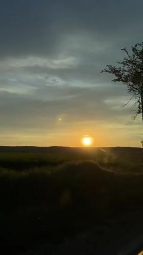 Sunset observed over field near Lovech, Bulgaria