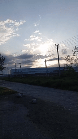 Rural road with power lines documented in Baksan