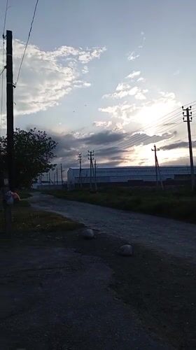 Rural road with power lines documented in Baksan