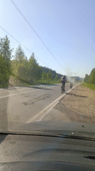 Morning scenes captured across Chaikovsky, Russia include cyclists, nature