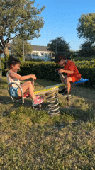 Seesaw time at a park in Petten, Netherlands
