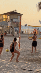 Beach volleyball and sunset gathering in Tel Aviv