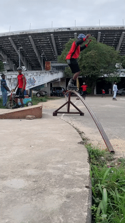 Rollerblading tricks at a Lagos skate spot