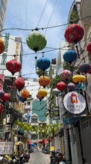 Colorful lanterns brighten Nha Trang streets in early morning