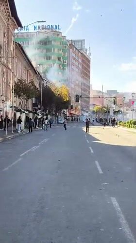 Street unrest with smoke, explosions reported in La Paz