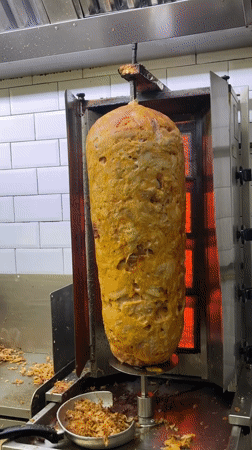 Late-night kebab dinner and bar visit documented in Barcelona