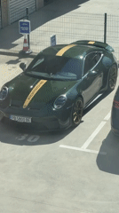 Green Porsche GT3 spotted in Plovdiv parking lot