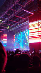 Late-night concert documented by audience members in San Miguel, Peru