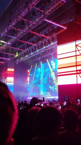 Late-night concert documented by audience members in San Miguel, Peru