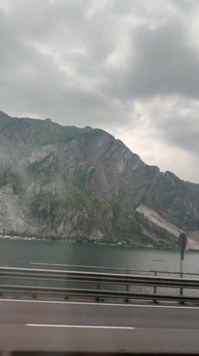Morning drive captures mountain lake scenery in Abbadia Lariana