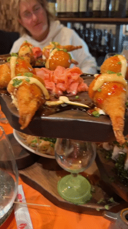 Elaborate sushi display documented at Batumi restaurant