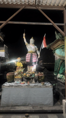 Nighttime Indonesian memorial display observed in North Kuta