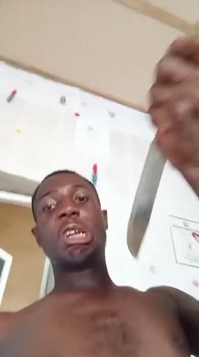 Man observed with knives in Akwete, Nigeria interior location