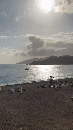 Beach activity observed in Fethiye with volleyball, walkers