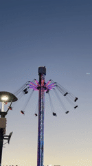 Nesebar amusement park and street life at dusk