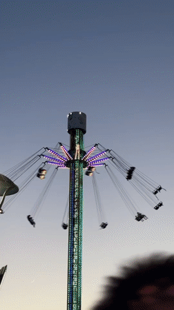 Nesebar amusement park and street life at dusk