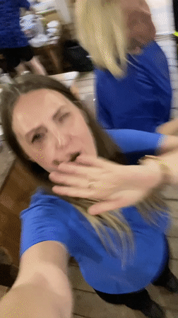 Women gather for dancing and socializing at Russian cabin
