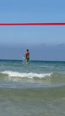 Morning water sports activity off Tel Aviv coast