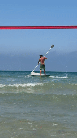 Morning water sports activity off Tel Aviv coast