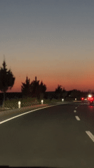 Dusk highway drive through Manavgat, Turkey
