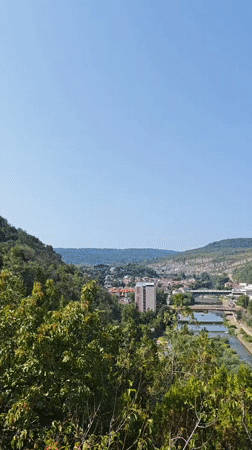 Lovech's hilltop war memorial and valley views, Bulgaria