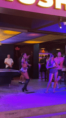 Fire dancers and performers light up Hush Bar in Baan Bang Rak