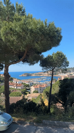 Tourist captures marina views in Spanish coastal town