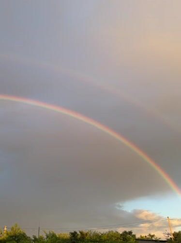 Double rainbow lights up stormy skies over Chaikovsky, Russia