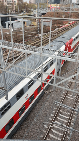 Moscow morning commute and construction activity documented