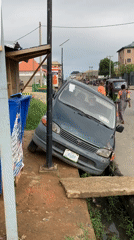 Vehicle crashes into drainage ditch in Umuode, Nigeria