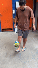Casual soccer practice session in São Paulo courtyard