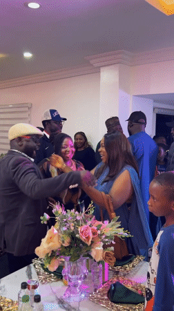 Colorful indoor celebration underway in Jos, Nigeria