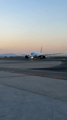Evening aircraft operations observed at Madrid airport