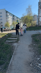 Family documents Sunday morning activities in Chaikovsky, Russia
