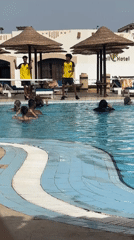 Poolside leisure activities observed at Sharm El Sheikh resort