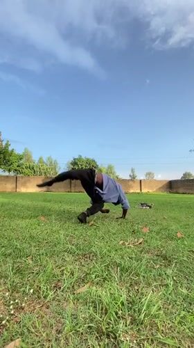 Man performs backflips and acrobatics on Nigerian lawn