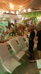 Wedding reception venue disrupted, chairs overturned in banquet hall