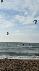 Kitesurfers perform aerial stunts off Israeli coast