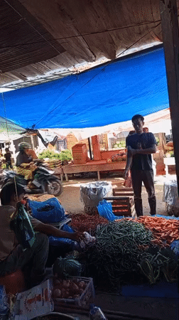 Early morning market activity documented in Lhokseumawe, Indonesia
