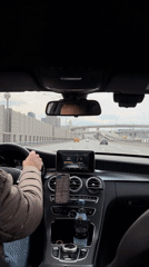 Dashboard camera footage recorded inside Mercedes vehicle in Moscow