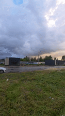 Street flooding documented in Chaikovsky, Russia during afternoon hours