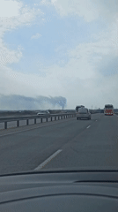 Smoke plume observed near Kitsjanovo highway, Russia