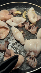 Squid and garlic cooking preparation observed in Montenegro