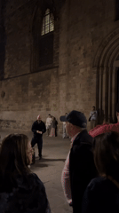Evening street life captured across Barcelona's historic quarter