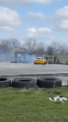 Car drifting event draws spectators in Buhovtsi, Bulgaria