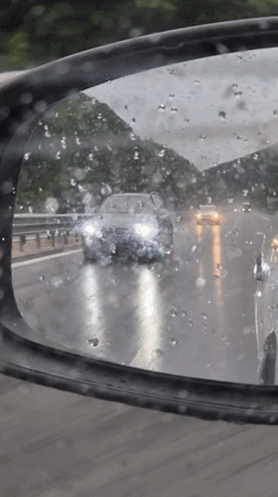 Rainy highway drive through a Bulgarian tunnel, July 2026