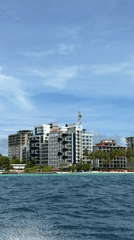 ARENA Hotel viewed from water in Maafushi, Maldives