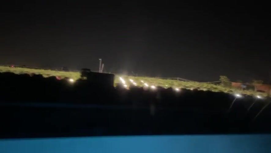 Fireworks light up night sky over vineyard in Vietnam