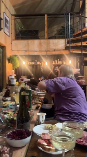 Elaborate meal preparation observed in Surgut dining setting